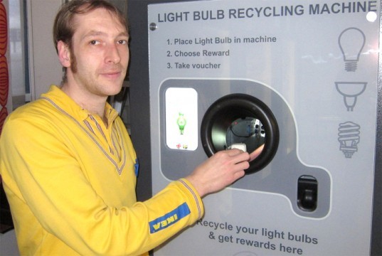 Light Bulb Vending Machine, ikea light bulb recycling, light bulb recycling