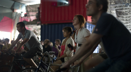 Londres: Energia de bicicletas alimenta cinema