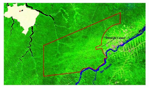 Mapa com localização geográfica do Parque Nacional da Amazônia